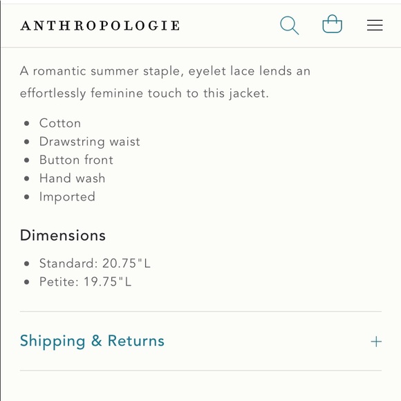 Anthro White Eyelet Lace Anorak Jacket - Picture 14 of 16